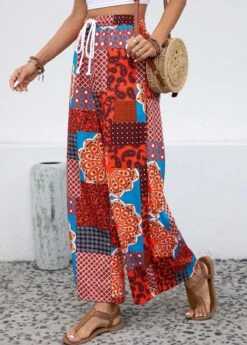 Tribal Print Drawstring Multi Color Drawastring Pants -Rosewe Promotion Store 332672 P 16853383559432