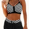 Mid Waisted Wave Pattern Print Bikini Set -Rosewe Promotion Store 333292 P 1683268765141