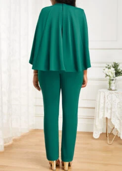 Pocket Green Ankle Length V Neck Jumpsuit -Rosewe Promotion Store 333334 P 16890401828231