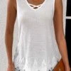 Lace V Neck White Tank Top -Rosewe Promotion Store 333577 P 16856140216860