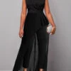 Asymmetry Black Capri V Neck Sleeveless Jumpsuit -Rosewe Promotion Store 333641 P 1684399062358