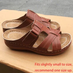 Open Toe Dark Coffee Low Heel Sliders -Rosewe Promotion Store 333692 P 1683693249204