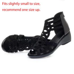 Peep Toe Mid Heel Black Sandals -Rosewe Promotion Store 333693 P 1683693258971