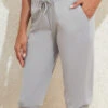 Pocket Drawastring High Waisted Grey Jogger Pants -Rosewe Promotion Store 333744 P 16850914167140