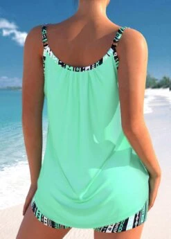 Mid Waisted Geometric Print Tie Tankini Set -Rosewe Promotion Store 334040 P 1684487194524