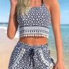 High Waisted Tribal Print Patchwork Navy Bikini Set -Rosewe Promotion Store 334160 P 1684727757181