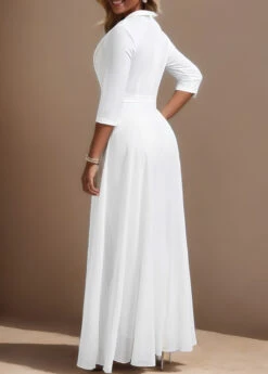 Sequin Ankle Length Lapel Regular White Jumpsuit -Rosewe Promotion Store 334253 P 1691030592120