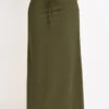 Pocket Olive Green A Line Drawastring Maxi Skirt -Rosewe Promotion Store 334290 P 16851002575190