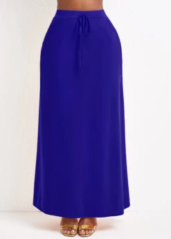 Purplish Blue A Line Drawastring Pocket Maxi Skirt 9 Purplish Blue A Line Drawastring Pocket Maxi Skirt -Rosewe Promotion Store 334291 P 16851002554323