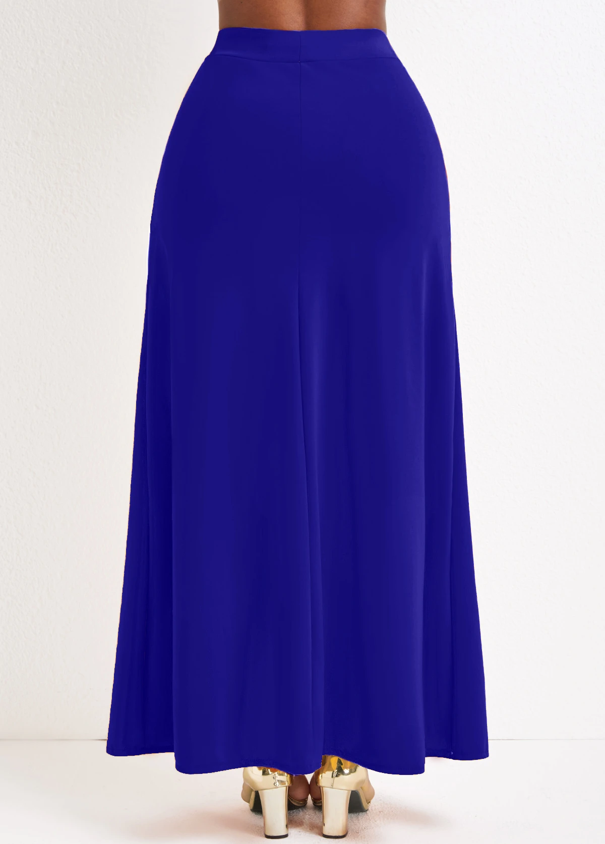 Purplish Blue A Line Drawastring Pocket Maxi Skirt 4 Purplish Blue A Line Drawastring Pocket Maxi Skirt - Image 2