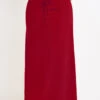 Pocket Wine Red A Line Drawastring Maxi Skirt -Rosewe Promotion Store 334292 P 16851002465980