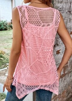 Two Piece Round Neck Pink Tank Top 18 Two Piece Round Neck Pink Tank Top -Rosewe Promotion Store 334450 P 16847450777671 1