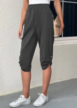 Jogger Pocket Dark Grey Elastic Waist Pants