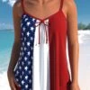 High Waisted American Flag Print Bowknot Tankini Set 1 High Waisted American Flag Print Bowknot Tankini Set -Rosewe Promotion Store 334806 P 1685699050747 1