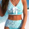 Mid Waisted Bowknot Cyan Bikini Set -Rosewe Promotion Store 334833 P 1684919036541
