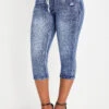 Denim Blue Pocket Drawastring Mid Waisted Jeans -Rosewe Promotion Store 335093 P 16861351417992