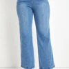 Denim Blue Flare Leg Elastic Waist Pocket Jeans -Rosewe Promotion Store 335094 P 16863144609480
