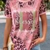 Leopard Patchwork Pink Round Neck T Shirt -Rosewe Promotion Store 335099 P 1685347048488
