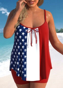 High Waisted American Flag Print Bowknot Tankini Set -Rosewe Promotion Store 335253 P 1686100217904 1