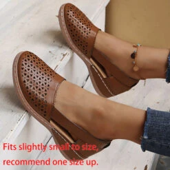 Round Toe Low Heel Dark Coffee Wedges -Rosewe Promotion Store 335308 P 1685516164009