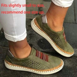 Round Toe Falt Hollow Green Loafers -Rosewe Promotion Store 335309 P 1685516174027