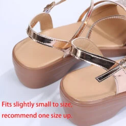 Open Toe Low Heel Glitter Gold Wedges -Rosewe Promotion Store 335313 P 1685519296375