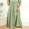 Green Plus Size Pocket Shift Dress