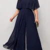 Navy Ankle Length Round Neck Asymmetry Jumpsuit -Rosewe Promotion Store 335962 P 1686213567577
