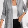 Lace Patchwork Long Sleeve Grey Cardigan -Rosewe Promotion Store 336118 P 16904561862960