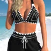 High Waisted African Tribal Print Drawstring Bikini Set -Rosewe Promotion Store 336405 P 1686825028705