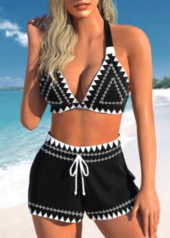 High Waisted African Tribal Print Drawstring Bikini Set 7 High Waisted African Tribal Print Drawstring Bikini Set -Rosewe Promotion Store 336405 P 1686825029796