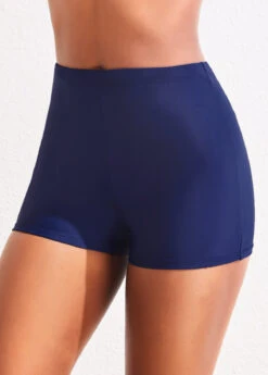 Plus Size Mid Waisted Navy Swim Shorts -Rosewe Promotion Store 336413 P 16871565515192