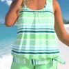 Mid Waisted Light Green Plus Size Tankini Set -Rosewe Promotion Store 337200 P 1687917862230