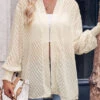 Smocked Beige Long Sleeve Soft Blouse -Rosewe Promotion Store 338346 P 1689311217633