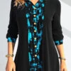 Geometric Print Fake 2in1 Black Shirt Collar Blouse -Rosewe Promotion Store 338933 P 1694049726772