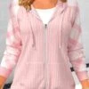 Plaid Patchwork Light Pink Long Sleeve Hoodie -Rosewe Promotion Store 339040 P 1691734363729