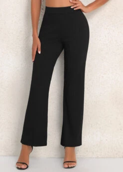 Elastic Waist Black High Waisted Pants -Rosewe Promotion Store 339970 P 16920130864634
