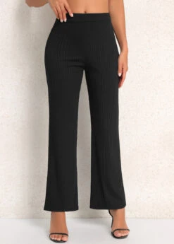 Elastic Waist Black High Waisted Pants -Rosewe Promotion Store 339970 P 16920130866673