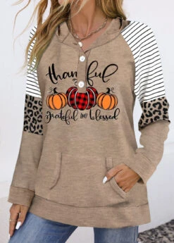 Halloween Print Patchwork Light Coffee Long Sleeve Hoodie 7 Halloween Print Patchwork Light Coffee Long Sleeve Hoodie -Rosewe Promotion Store 341021 P 1693360261328